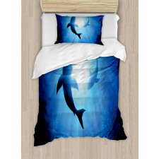 Fishes Circling in Ocean Duvet Cover Set