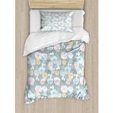 Ornate Spring Yard Theme Duvet Cover Set