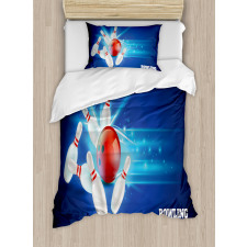 Strike Red Ball Pins Duvet Cover Set