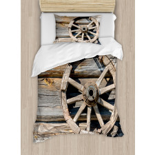 Log Wall Cart Duvet Cover Set