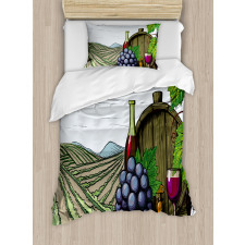 Views of Vineyards Grapes Duvet Cover Set