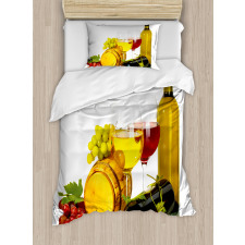 Red White Wine Mini Themed Duvet Cover Set