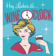 Ladies It's Wine O'clock Duvet Cover Set