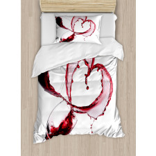 Heart Shape Spilling Wine Duvet Cover Set