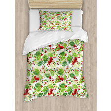 Green Leaves Wild Fruits Duvet Cover Set