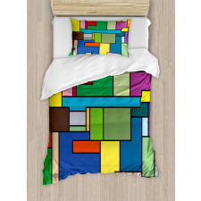 Vivid Mondrian Squares Duvet Cover Set