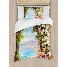 Antique Arch Rose Petals Duvet Cover Set