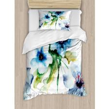 Summer Flowers Growth Duvet Cover Set