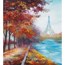 Eiffel Tower from River Duvet Cover Set