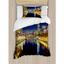 Night in Melbourne River Duvet Cover Set