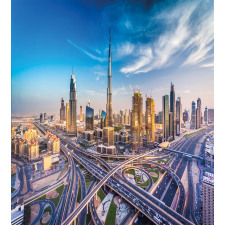 Panoramic Dubai Traffic Duvet Cover Set