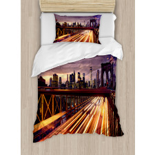 Brooklyn Bridge Traffic Duvet Cover Set