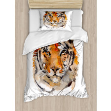 Calm Stare Watercolor Art Duvet Cover Set