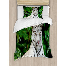 Albino Bengal Cat on Rock Duvet Cover Set