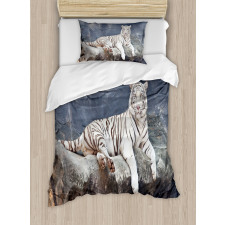 Wildlife Cat on the Rock Duvet Cover Set