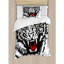 Angry Feline Vivid Eyes Duvet Cover Set