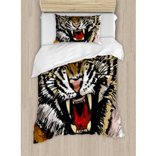 Angry Eyes Sketch Art Duvet Cover Set