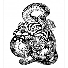 Snake and Tiger Pattern Duvet Cover Set