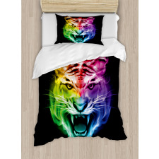 Abstract Feline Colorful Duvet Cover Set