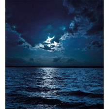 Dramatic Sky Moon Ocean Duvet Cover Set