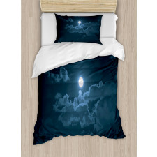 Full Moon Dark Clouds Fog Duvet Cover Set