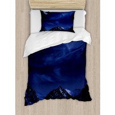 Snowy Mountains Scenic Duvet Cover Set