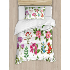 Exotic Flowers and Ferns Duvet Cover Set