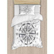 Face Sun Drawing Style Duvet Cover Set