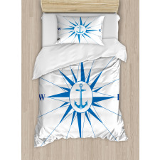 Blue Windrose Anchor Duvet Cover Set