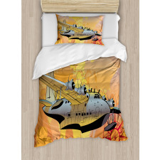 Retro Seaplane Duvet Cover Set