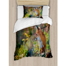 Young Wild Fox in Woodland Duvet Cover Set