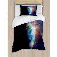 Face of Earth in Space Duvet Cover Set