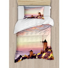 Santorini Greece View Duvet Cover Set