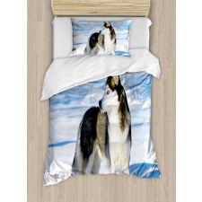 Husky on Snow Duvet Cover Set