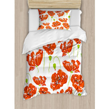 Doodle Poppies Duvet Cover Set