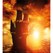 Ship Sunset Duvet Cover Set