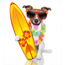 Surf Dog Glasses Duvet Cover Set