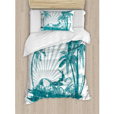 Grunge Tropical Duvet Cover Set