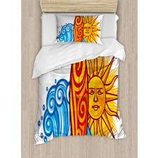 Ocean Wave Sun Duvet Cover Set