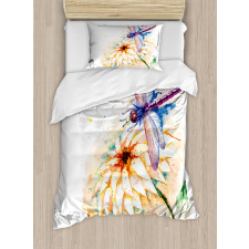 Watercolor Lily Bloom Duvet Cover Set