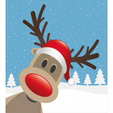 Reindeer Rudolph Hat Duvet Cover Set