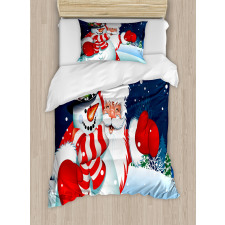 Santa Snowman Hug Duvet Cover Set