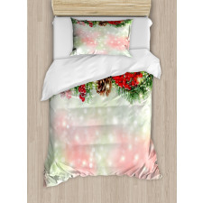 Green Branches Holly Duvet Cover Set