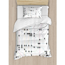 Colorful Lines Metro Scheme Duvet Cover Set