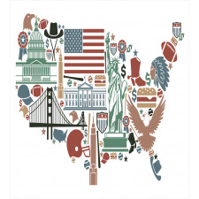 Travel Landmarks USA Flag Duvet Cover Set
