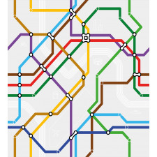 Vibrant Striped Metro Route Duvet Cover Set