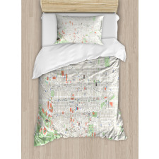 Barcelona Streets Parks Duvet Cover Set