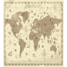 Aged World Monsters Compass Duvet Cover Set