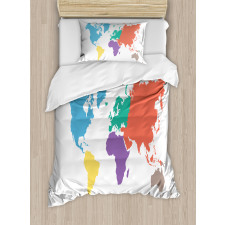 World Global Continents Duvet Cover Set