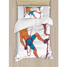 Rock Climber Cliff Sports Duvet Cover Set